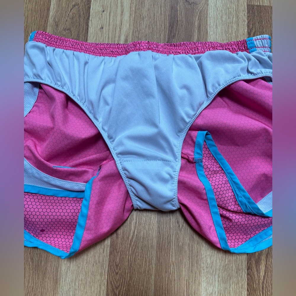 Nike Dri-fit Pink Hexagon Print Lined Running Shorts Women’s Large - Picture 4 of 5